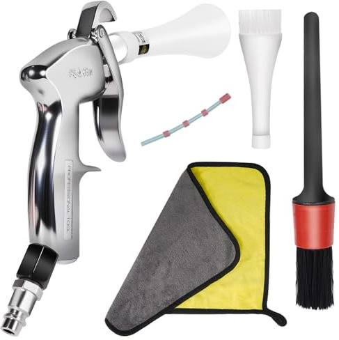 Pistolet Nettoyage Noiture Soufflette Air Comprimé Crée un Flux d'air Puissant de la Poussière et des Déchets Élimine Rapidement Les Déchets