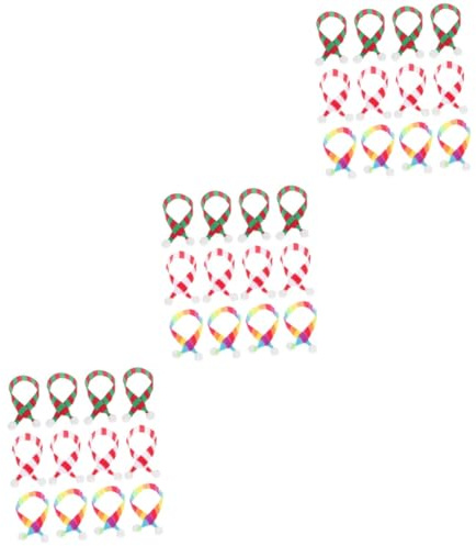 Cabilock 3 Series Bufandas Miniatura Coloridas para Muñecos De Navidad Accesorios Decorativos para Botellas Y Manualidades 12 Piezas X 3