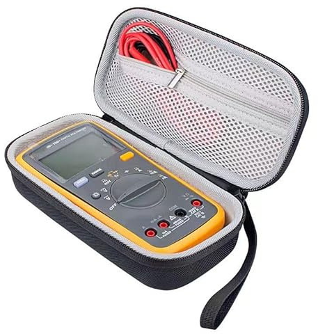 Reise-Hartschalenkoffer für Fluke 117/115/116 Elektriker, Digitalmultimeter, schützende Tragetasche, Aufbewahrungstasche mit Netztasche für Zubehör