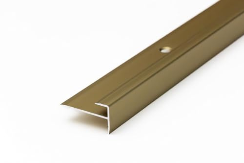 MW Profiles Aluminium Stair Nosing Outer Corner 5 mm Panel Thickness - Gold 0.9 m (35.43 in) Length - LVT F5 (Gold)