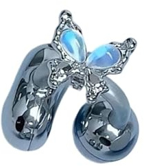 Zeizafa Adornos para Auriculares con Forma De Y Diamantes De Imitación Brillantes Joyería De Metal Dije con Clip para La Oreja No Necesita Herramienta para Personalización Rápida Accesorio Un