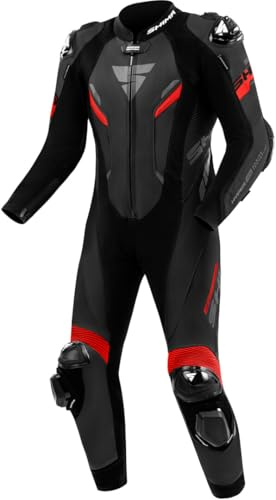SHIMA Hyper RS Tuta in pelle da moto monopezzo traforata, nero/rosso, 54