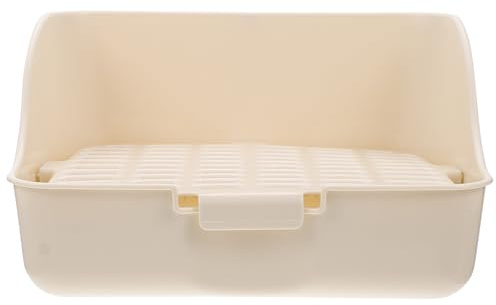 TOPPERFUN Lettiera per Conigli e Ratti in Plastica Portatile Bianco, Vassoio WC Pratico per Animali Domestici per Giardino e Parco