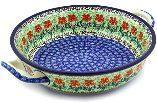 Polish Pottery Baker - Round with Handles - 8 - Maraschino