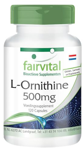 Fairvital | L-Ornithine 500 mg VEGAN - dose élevée - 120 capsules - amino - 120 capsules