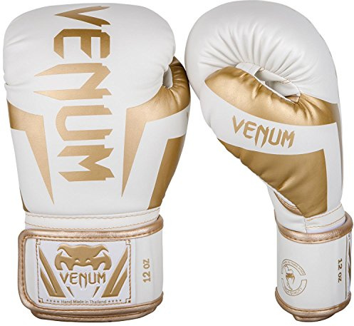 Venum Elite Guanti da Boxe, Unisex - Adulto, Bianco/Oro, 14 oz
