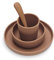 Jollein Juego de vajilla de silicona para bebé (4 piezas), plato, cuenco, taza y cuchara, color caramelo | 705-007-00092