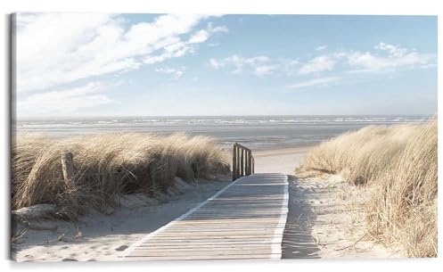 REINDERS Wandbild, Weg durch die Dünen, Wohnzimmer, Wandbild, Wanddeko, Room Decor, MDF, Beige, 70 x 118