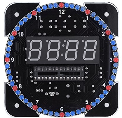 ASHATA DIY Multi-Function Digital LED Clock Kit, Light Control Clock Kit, Temperatur und Zeit Abwechselnd, Geeignet für Zuhause, Schule und Büro(Blau)