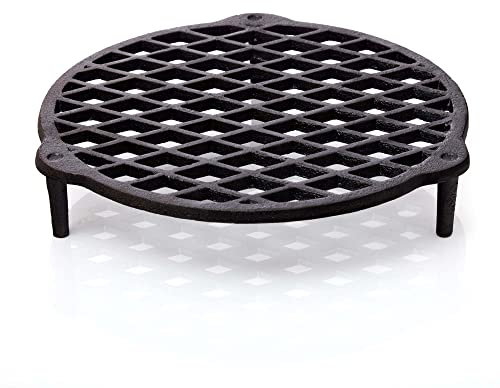 BBQ-Nerd© - Rejilla apilable de hierro fundido (26 cm de diámetro, para ollas de 7,3 y 9 L)