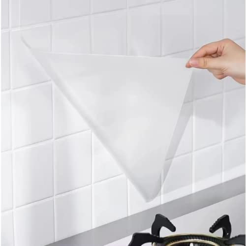 O-Kinee Transparent självhäftande film kök, självhäftande folie 30 cm x 300 cm, transparent väggfolie, självhäftande, värmebeständig för kök, möbler, skåp, fönsterbräda