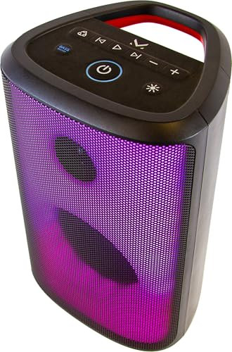 Majestic FLAME 22 PRO – Speaker bluetooth 5.3, 6 effetti luci LED, ingressi USB/AUX-IN/MIC, Batteria ricaricabile, funzione TWS, Impugnatura per il trasporto
