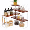 JUJOYBD Estantería esquinera de cocina para encimera, 4 niveles con ganchos, estantería de esquina de cocina, organizador de escritorio para salón, baño y oficina