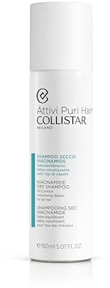 Collistar Attivi Puri Hair Shampoo Secco Niacinamide, Seboequilibrante, per Tutti i Tipi di Cute e Capelli, Formula Leggera, Non Lascia Residui, 150 ml