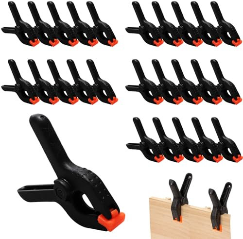 Bateya Pinzas de Resorte, 25 Piezas Abrazaderas de Resorte de Plástico, 2 Pulgadas Pinzas Sujecion para Foto, Sargentos para Madera, para Fotografía, Estudio fotográfico, Manualidades