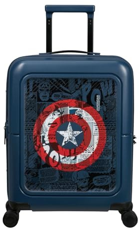 American Tourister Dashpop Disney - Bagaglio a Mano 55x40x20/23 cm, Trolley Cabina Rigido Espandibile per Ryanair & la Maggior Parte delle Compagnie, 41/47L, Captain America Shield