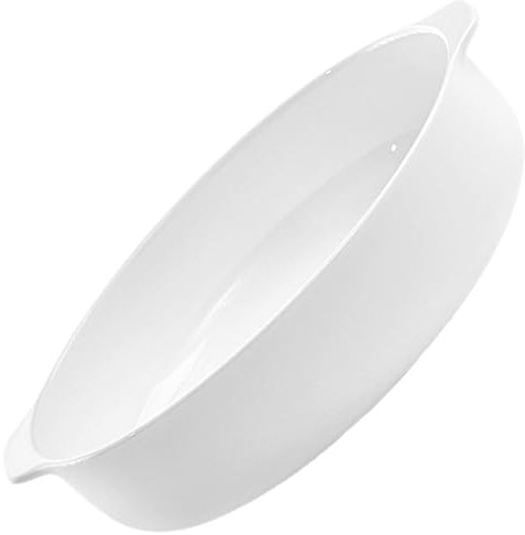 Cabilock Fuente De Porcelana Blanca Para Horno Cerámica Resistente Con Diseño Elegante Molde Para Hornear y Asar Apta Para Microondas Congelador y Lavavajillas Para Pasteles Lasaña y Verdur