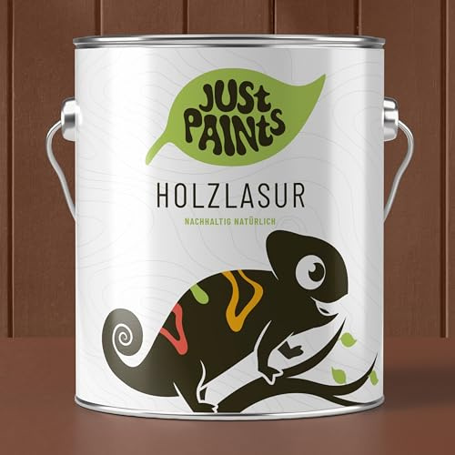 JUST PAINTS - ECO Holzlasur für Innen & Außen | Nachhaltig natürlich - made in Germany (Teak, 2,5 Liter)