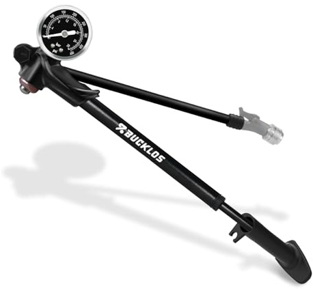 AEYINO Schockpumpe Mountainbike-Federungspumpen Luftgabel-Stoßdämpfer 300 psi / 400 psi Hochdruck-Stoßdämpferpumpen mit Manometer für MTB/Rennräder Keine Luftverlust-Schraderventil-Fahrradwerkzeug