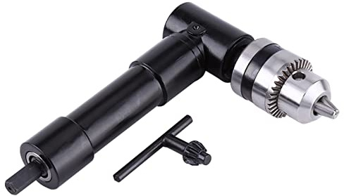 SVKMuuiYG Adaptador de taladro inalámbrico de ángulo recto, herramienta de perforación de extensión de fijación recta con cabeza de aluminio de 90 grados