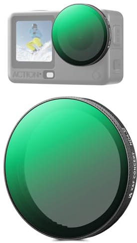 K&F CONCEPT Filtro Variable ND4-32 Snap On Compatible con dji Osmo Action 6, Filtro Densidad Neutra de Paradas limitadas, Accesorio para cámara de acción con Vidrio HD Multicapa