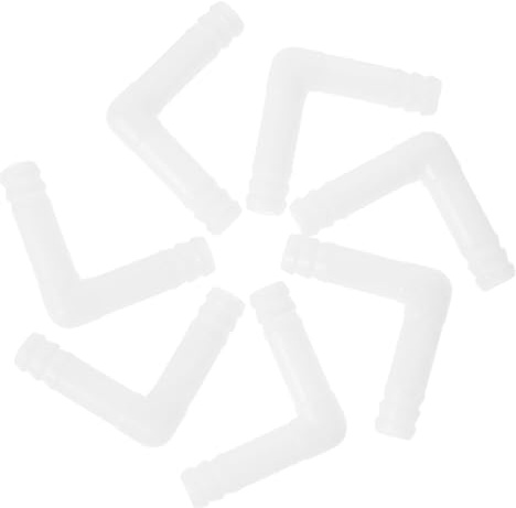 BESPORTBLE 10Pcs 90 Degree PP Elbow Fittings White Hose Barb Connectors for 8Mm Inner Diameter Tubing Plastic Right Angle L-Shaped Pipe Joints for Garden Irrigation and Aquarium Use