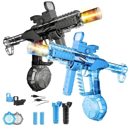 2 Piezas Pistola de Agua Electronica, Pistolas Agua Niños Alcance 8 Metros, Efectos de luz centelleantes, Alcance Electric Water Gun Playas y Jardines Verano