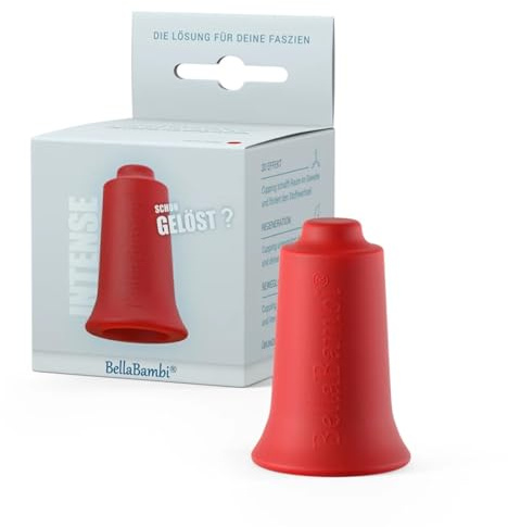 BellaBambi mini solo copa de ventosa | Masaje de vacío Intense - ideal para deportistas como masaje de fascia y puntos gatillo en caso de tensiones corporales generales | INTENSE - Rojo rubí