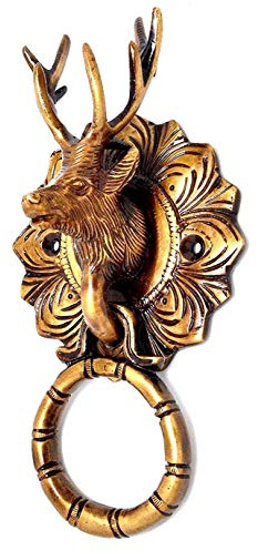 eSplanade Cheval Lapin Renne Éléphant Brass Door Heurtoirs | Accessoires de décoration de Porte | Heurtoirs de Porte en Laiton (Renne)…
