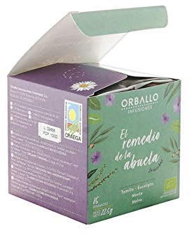El Remedio de la Abuela infusión ecológica con tomillo, eucalipto, menta y malva estuche 10 pirámides