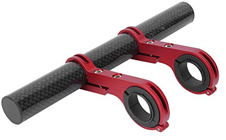 Extensor de Manillar de Bicicleta, aleación de Aluminio Multifuncional Extensor de Manillar de Bicicleta Soporte de extensión de Manillar de Bicicleta Código Tabla Soporte de luz Soporte(Rojo)