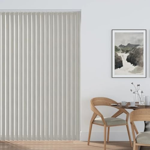 Made to Measure Vertical Blinds 89mm (3.5) Complete Set in Dolphin Grey | Vertical Window Blinds Up To 180cm (1800mm) Width x 240cm (2400mm) Drop | Light Filtering Rail & Slats for Home Kitchen