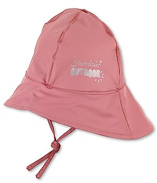 Sterntaler Regenhut uni - Kinder Südwester wasserdicht - Mädchen Regenhut mit Jerseyfutter, Ohrenklappen und zum Binden - robuste Regenbekleidung mit reflektierendem Logo - perlrosa, Größe 55