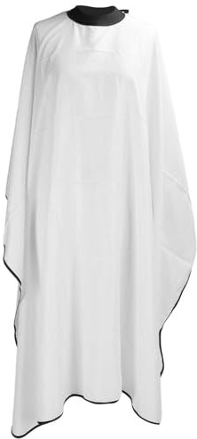 ANKROYU Mantella da Barbiere Per Parrucchiere, Impermeabile, Taglio Grande Capelli, Collo Regolabile, Grembiule Parrucchiere Stilista Profe (Bianco)