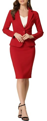 Allegra K Women's 2 Piece Suit Skirt Set Business