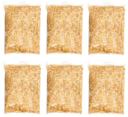AC - Pack de 6 Bolsas de Paja triturada para belén - Accesorio para decoración en el Nacimiento - Ideal para los últimos Detalles