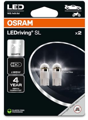 OSRAM LEDriving SL, ≜ W5W, White 6000K, Double Blister (2 lamps), LED Retrofit, offroad use only