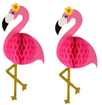 Alipis 2 Pz Palla a Nido d'Ape Fenicottero Pallina a Nido d'Ape Striscione Bandiera Colorata Decorazione Palla a Nido d'Ape Ornamento a Sfera a Nido d'Ape Palla a Nido d'Ape da Festa Rosa