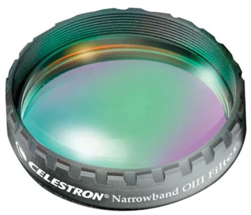 Celestron 93623 Narrowband Oxygen III 1.25 Filter - Isolates Oxygen Lines Emitted by Planetary and Emission Nebulae, Eliminates Un-Natural Coloured Halos Surrounding Bright Stars, Black