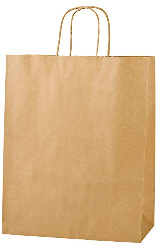 Thepaperbagstore 20 Brown Paper Bags with Handles Medium 25x11x31cm