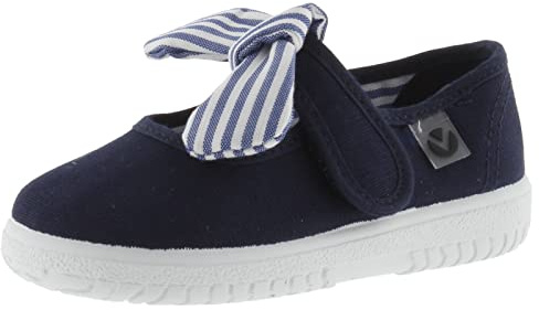 victoria Ballerine Unisex Ojalá Tela & Chiusura A Strappo & Fiocco A Righe 105110 per Bambini Marino 23