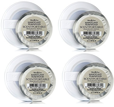 Bath & Body Works Mahogany Teakwood Scentportable Bundle of 4 Refill Discs