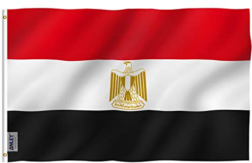 Anley Fly Breeze 3x5 Fuß Egypt Flag - Lebendige Farbe und UV-beständig - Canvas Kopf- und Doppelnaht - Ägyptische Flaggen Polyester mit Messingösen 3 X 5 Ft