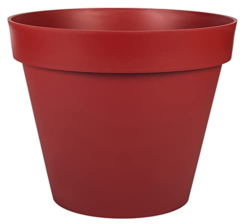 EDA - Pot de Fleur Rond Toscane Ø 48 cm - Volume 43 L - Ø 47,5 x H.39 cm - Rouge Rubis