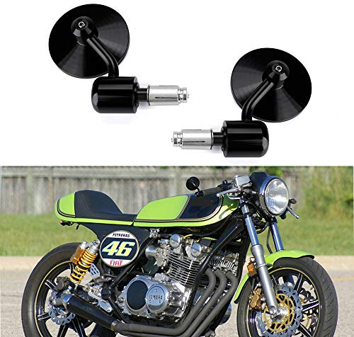 Custom Motorcycle CNC Handle Bar End Rearview Side Mirrors 3Round 7/8 22 mm Compatible with Honda Yamaha Suzuki Kawasaki Aprilia Derbi Ducati Gilera ATV