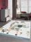 CARPETIA Teppich Kinderzimmer Babyzimmer Zootiere AFFE Giraffe Elefant Zebra blau grün Größe 200 x 290 cm
