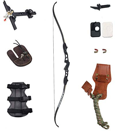 SinoArt 66 Metal Riser Takedown Recurve Bow Adult Archery Competition Athletic Bow Weights 20 22 24 26 28 30 32 34 36 LB Right Handed Archery Kit(24Lbs, Left Hand)