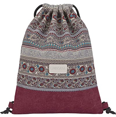 LIVACASA Sacca Sportiva Palestra Coulisse Tasca Interna Cerniera Zaino Sportivo da Viaggio Idrorepellenza Zainetto Leggero per Uomo Donna Borsa Coulisse