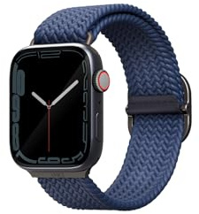 UNIQ Aspen Tresse Armband für Apple Watch 44, 42 mm, Bleu Oxford, Prellungen, Streifen