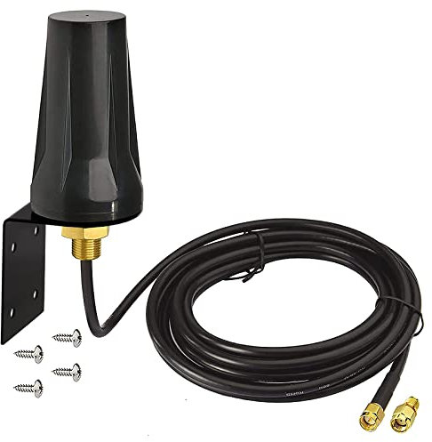 Bingfu 4G LTE Antenne Outdoor Wasserdichte 5dBi SMA Stecker Mit Fester Halterung Wandhalterung - 3 Meter Verlängerungskabel - Kompatibel Mit 4G LTE Router Gateway Mobilfunk Trail Kamera